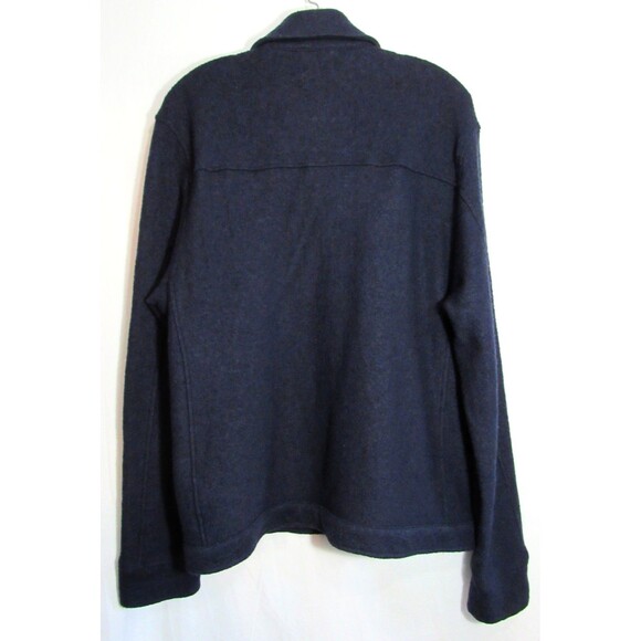 Moss Bros Navy Blue Wool Blend Snap Down Long Sleeve Shacket Jacket Size M EUC - Picture 2 of 4